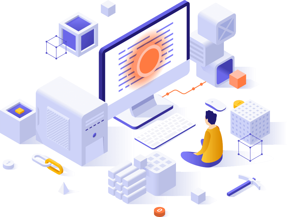 Web design and digital marketing company illustration